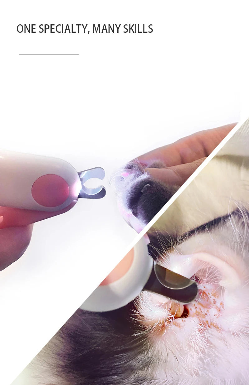 Cortador de Unhas Profissional para Pets com LED