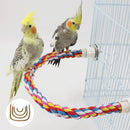 Poleiro de Corda Flexível para Pássaros – Colorido, Durável e Modelável
