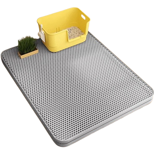 Tapete Coletor de Areia para Gatos – Dupla Camada, Impermeável e Antiderrapante