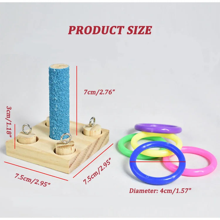 Brinquedo Educacional com Blocos e Argolas para Pássaros