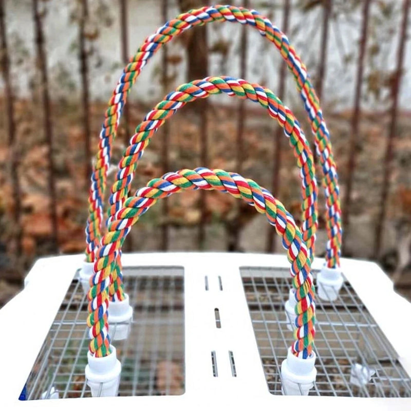 Poleiro de Corda Flexível para Pássaros – Colorido, Durável e Modelável