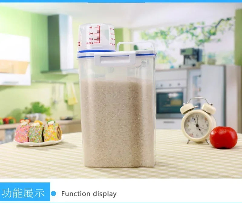 Pote de Armazenamento de Ração com Copo Medidor – 1,5kg / 2kg