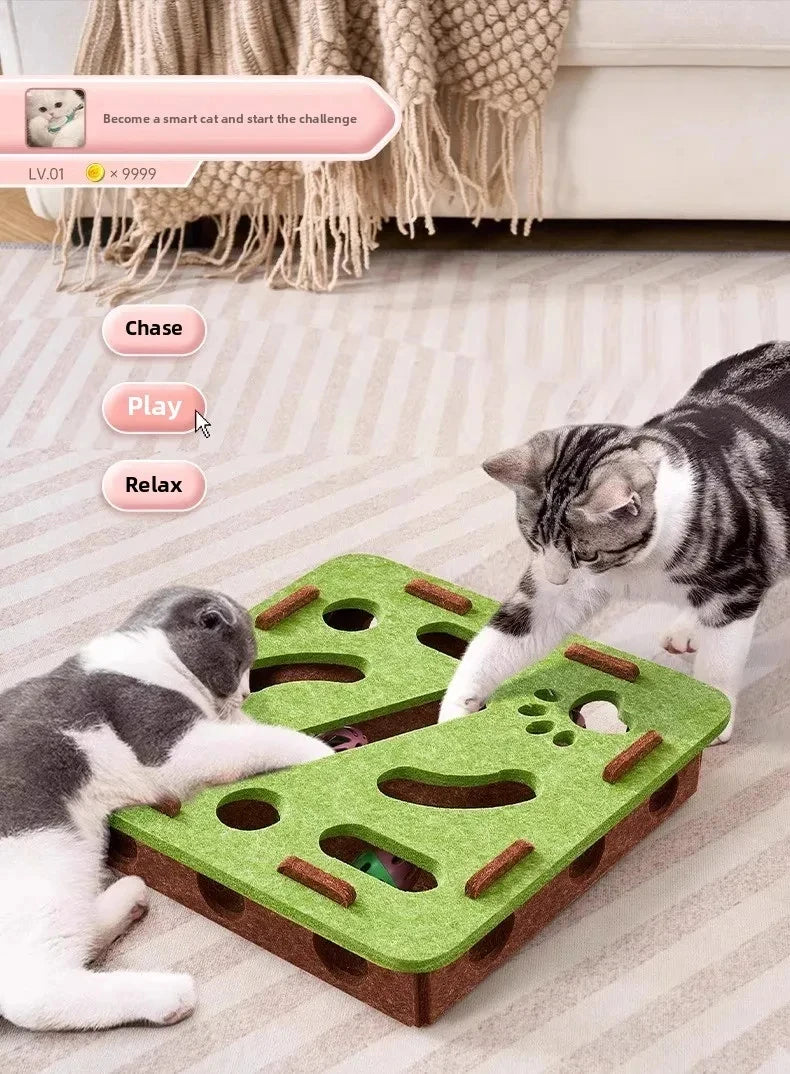 Brinquedo de Puzzle para Gatos – Caixa com Bolinha e Exercício Indoor