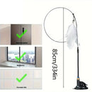 Brinquedo Interativo para Gatos – Vara com Pena e Guizo + Base de Sucção