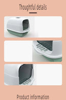 Caixa de areia para gatos totalmente fechada com controle de odores e pá bidirecional