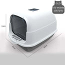 Caixa de areia para gatos totalmente fechada com controle de odores e pá bidirecional