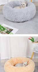 Cama Redonda Peluciada para Gatos e Cães