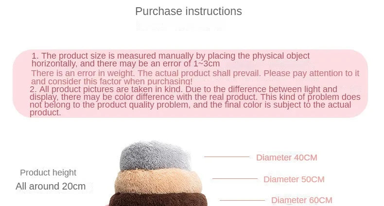 Cama Redonda Peluciada para Gatos e Cães