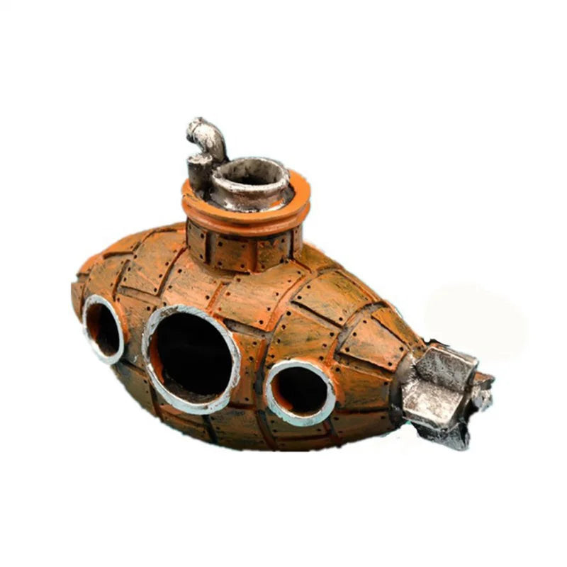 Submarino em Resina para Decoração de Aquários