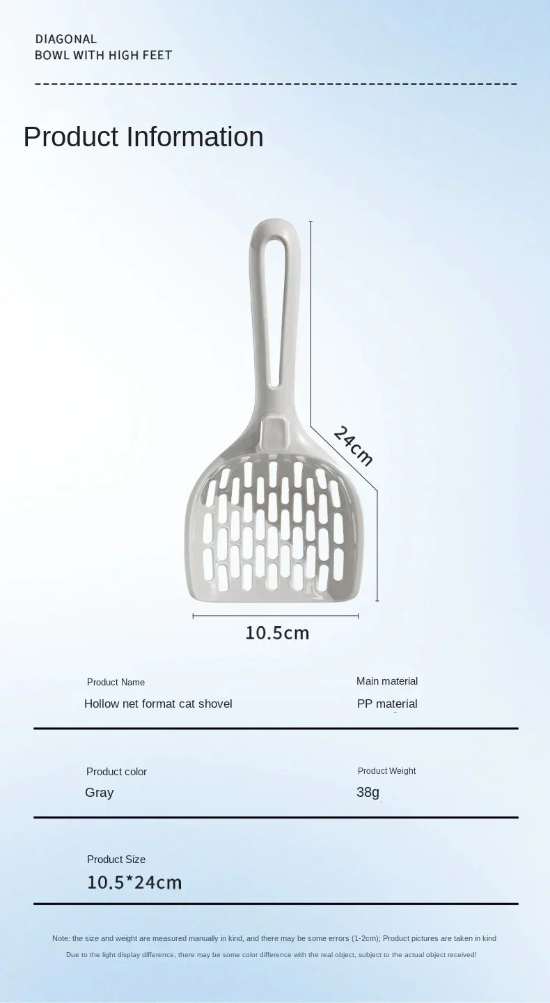 Pá Coletora com Base para Limpeza de Areia de Gato