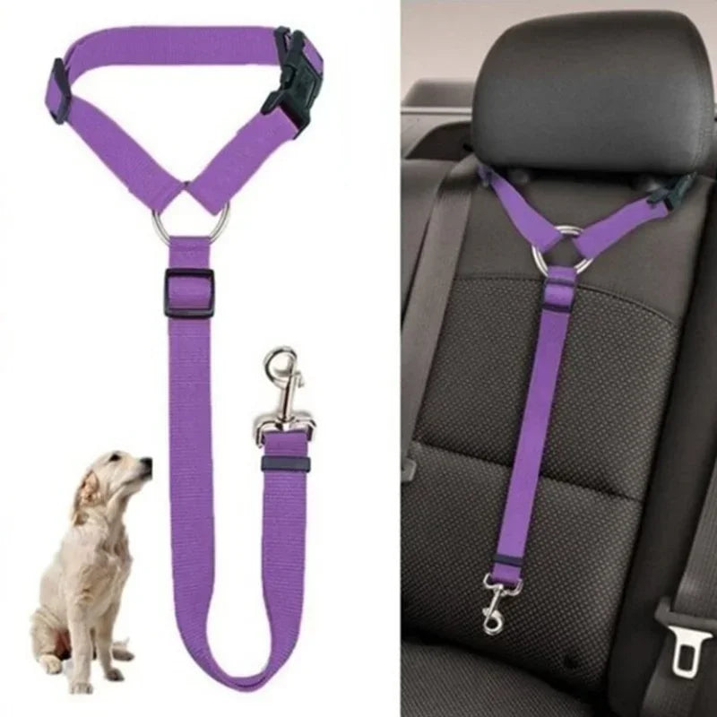 Cinto de Segurança Ajustável para Pets – Nylon Reforçado para Viagens