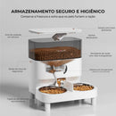 Dispensador automático de ração para cães e gatos com tigelas duplas, controle Wi-Fi via APP Tuya e gravador de voz