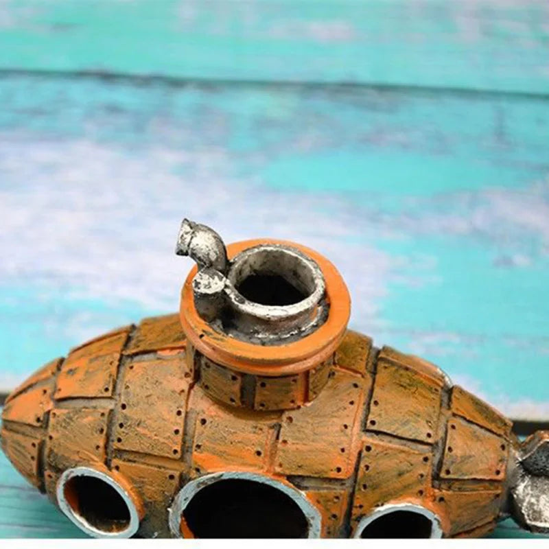 Submarino em Resina para Decoração de Aquários